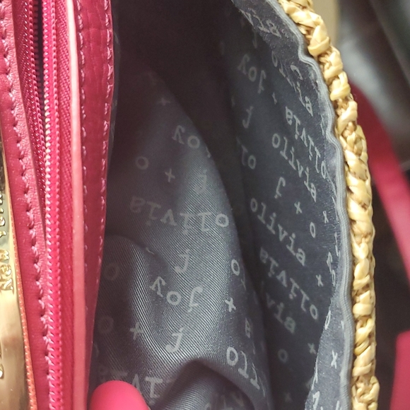 Olivia and Joy Janice Shoulder Bag Tan Straw/Fushcia - Picture 8 of 11